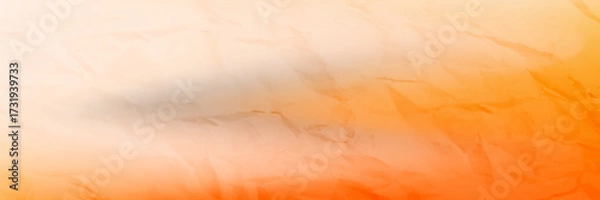 Fototapeta Warm orange gradient background with crumpled paper texture effect. Abstract soft textured design, perfect for poster, flyer, banner
