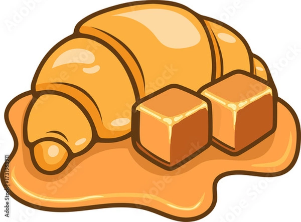Obraz A croissant with melted caramel