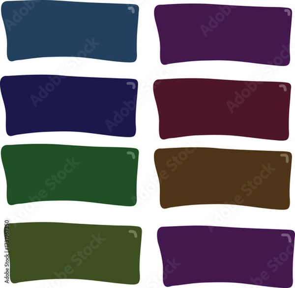 Fototapeta set of colorful paper banners, set of colorful shape rectangler, rectangle shape illustration for text, bold color, hand drawn