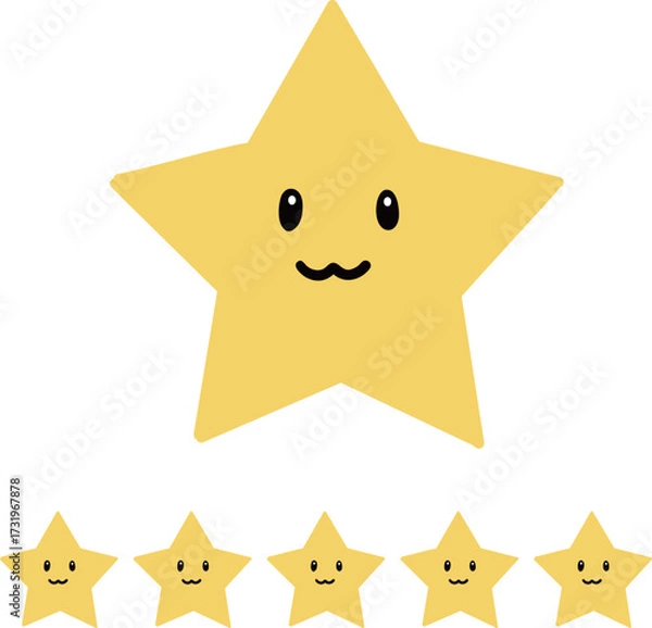 Obraz 귀여운 리뷰용 별 다섯개 일러스트