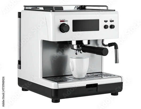 Obraz White coffee machine with cup