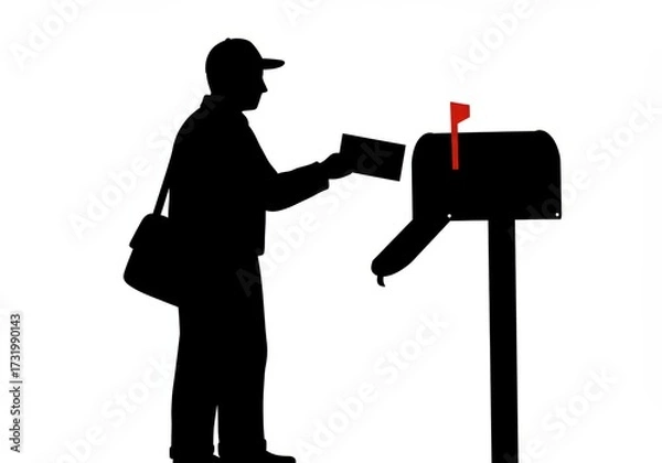 Fototapeta Fast Delivery of Boxes by a Running Courier, Express Shipping Service Concept