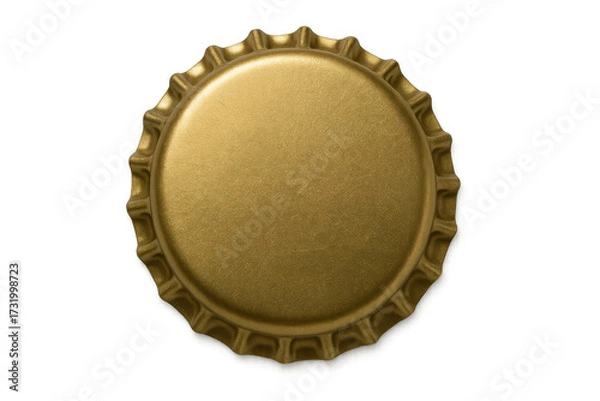 Obraz Empty golden bottle cap on transparent background