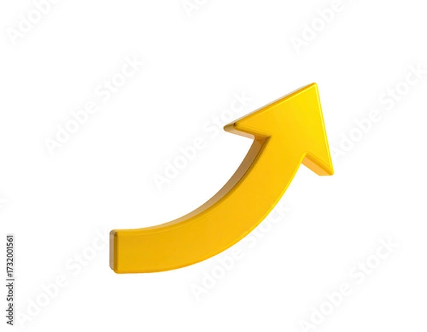 Obraz 3D gold upward curved arrow