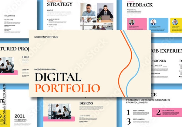 Obraz Modern Portfolio Presentation Template Layout Template