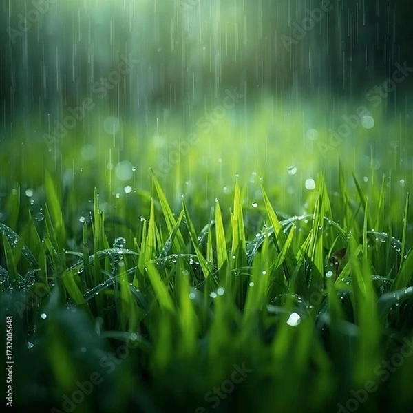 Obraz Rain falls on the grass