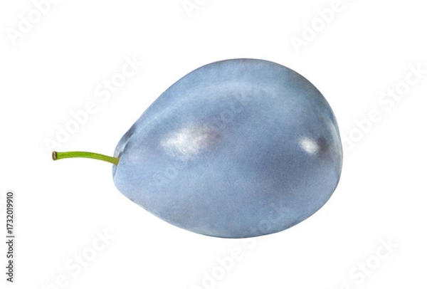 Fototapeta plum one whole blue, isolated on white background with clipping path