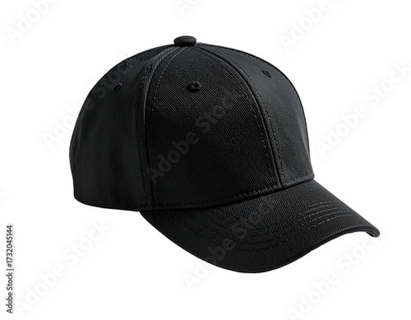 Obraz Black baseball cap angled, studio shot