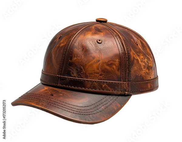 Fototapeta Brown leather baseball cap