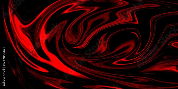 Fototapeta Abstract background of dark red and black liquid marble surface liner design. marble liquid ink texture. ink backdrop with wavy pattern. liquify swirl dark red and black colour art.