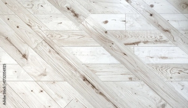 Obraz Light beige wood planks in a diagonal chevron pattern