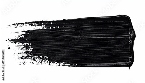 Obraz Black paint stroke against white background