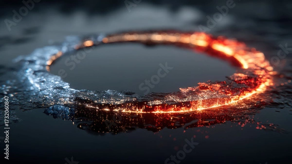 Fototapeta Economic collapse of oil and gas nations as renewable energy sources rise, signifying a global energy shift