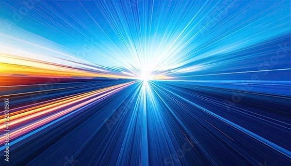 Fototapeta Abstract speed motion, vibrant colors radiating outward