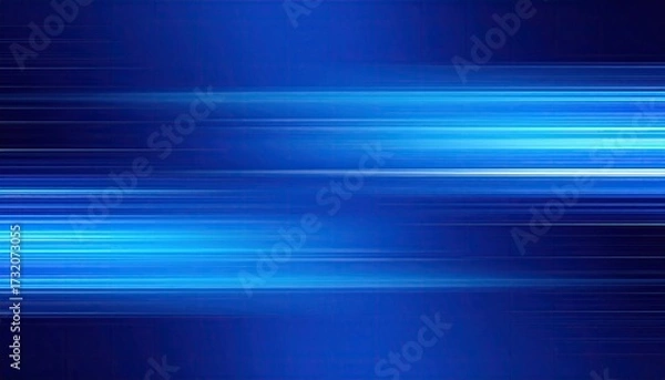 Fototapeta Abstract digital art with horizontal blue light streaks