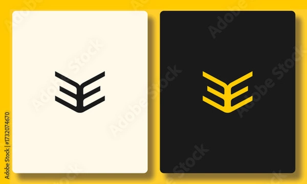 Obraz Double E Letter Wings Monogram Logo