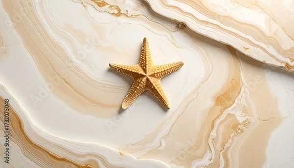 Fototapeta Starfish on marbled surface