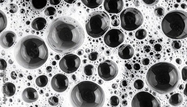Obraz Abstract black and white soap bubbles