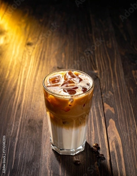 Obraz Cozy Autumn Pumpkin Spice Latte on Rustic Countertop – Warm Fall Coffee Drink Photography