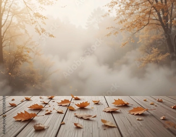 Fototapeta Dramatic Autumn Landscape in Soft Tones with a Mysterious Atmosphere