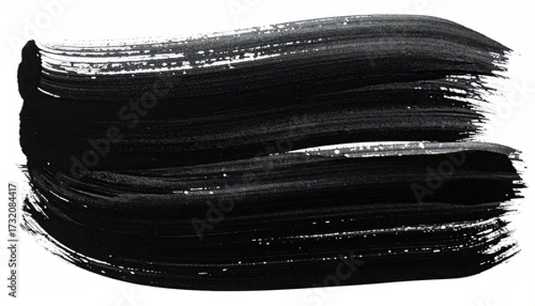 Fototapeta Black paint stroke, textured, abstract