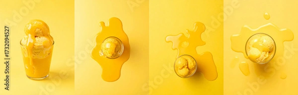 Fototapeta Minimalist Mango Ice Cream Puddle