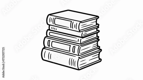 Fototapeta Stack of classic hardcover books, representing knowledge, learning, and education, perfect for academic and literary themes.