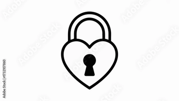 Fototapeta Elegant heart shaped padlock icon representing love security and commitment perfect for romantic themes and personal data protection