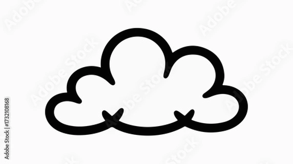 Fototapeta Whimsical cartoon cloud doodle perfect for playful designs inspiring imagination and lighthearted fun for children's projects or creative branding