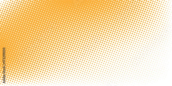 Fototapeta Dots halftone orange color pattern gradient texture with technology digital background. Dots pop art comics with summer background. vector ilustration