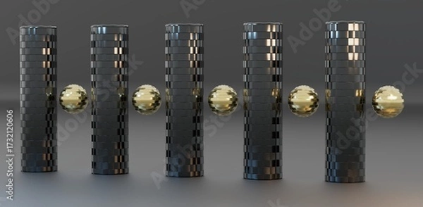 Fototapeta Abstract Geometry and Dramatic Lighting 3D computer generated image