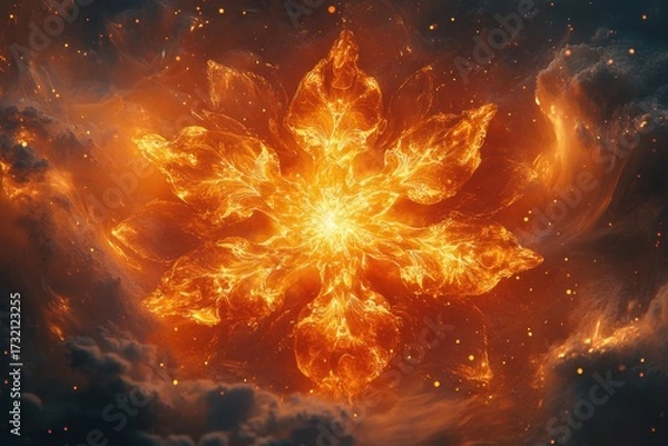 Obraz Fiery explosion in the sky.