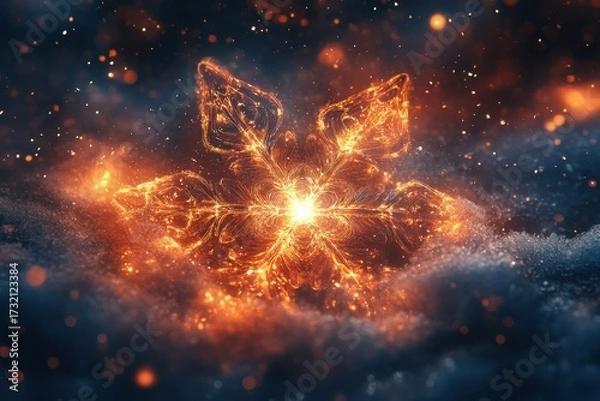 Obraz Firework bursting in the snow.