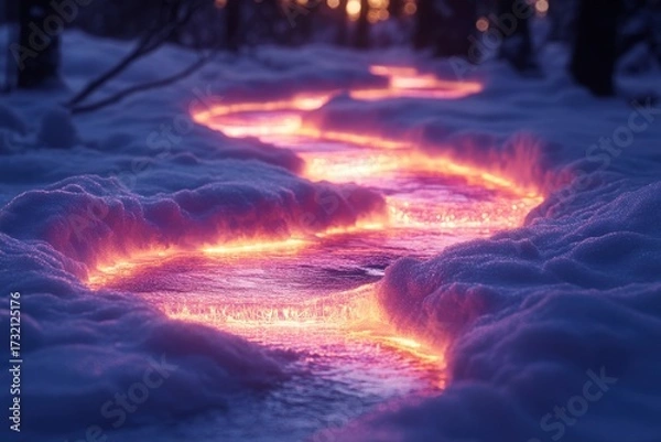 Obraz Fire blazing in the snow.