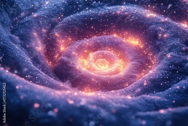 Fototapeta Spiral galaxy with stars and nebulas.