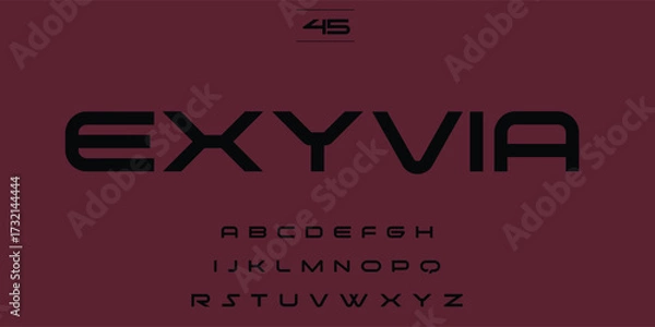 Fototapeta Modern futuristic font design with uppercase letters and geometric shapes