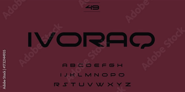 Fototapeta Modern sans serif font design with uppercase letters and logo