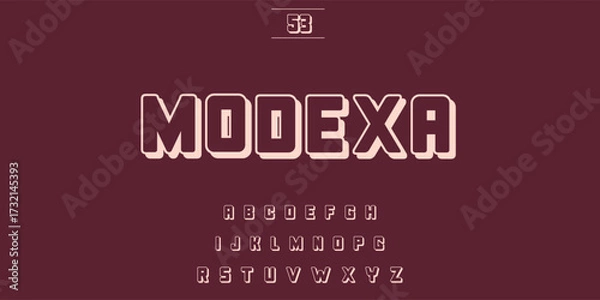 Fototapeta Retro style modexa font design with geometric elements