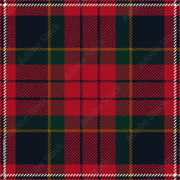 Fototapeta MacPherson tartan plaid. Scottish pattern fabric swatch close-up. 