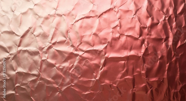 Obraz Rose Gold Crumpled Foil Texture with Light Gradient and Sharp Creases