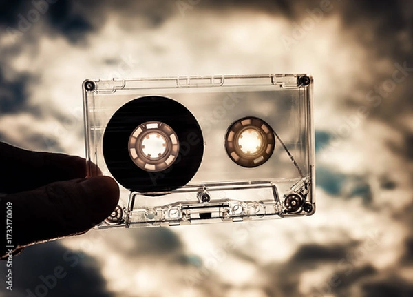 Fototapeta Tape Cassette in a Hand