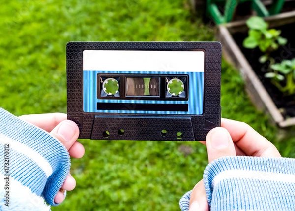 Fototapeta Tape Cassette in a Hands