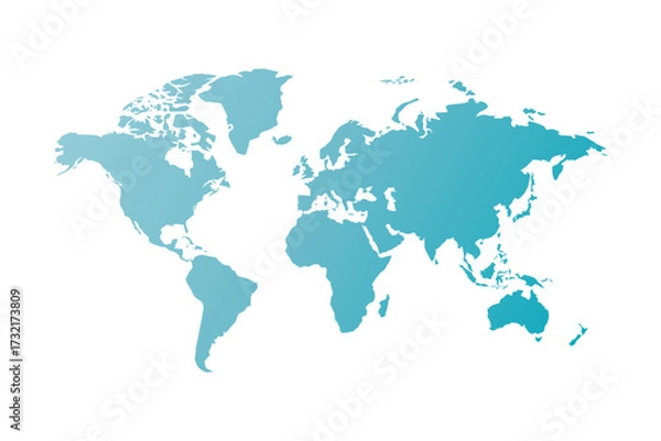 Fototapeta Educational world map showing continents, countries, and islands. Perfect for classroom learning, geography lessons, and student reference.
