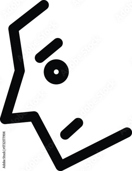 Fototapeta a simple line art icon of a human profile