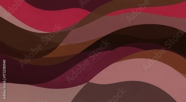 Fototapeta Abstract flowing waves of warm earthy tones and rich berry hues create a serene visual symphony