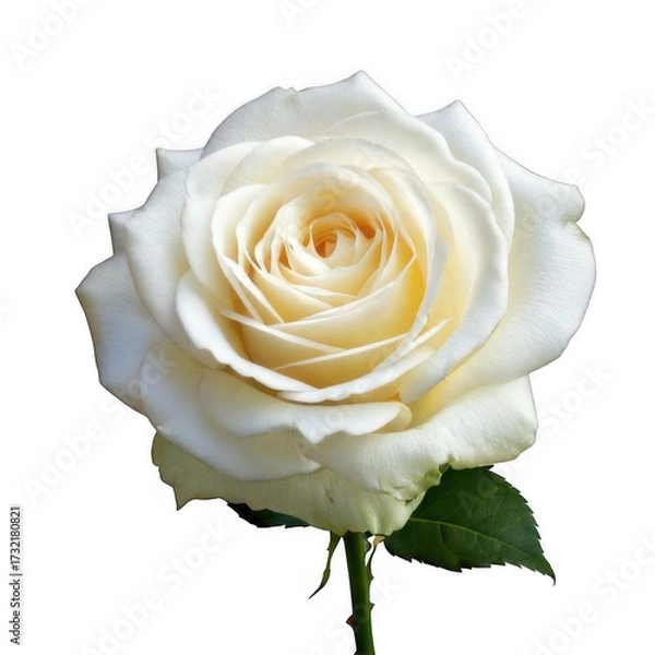 Fototapeta single white rose isolated on transparent background Remove png, Clipping Path, pen toolwhite background