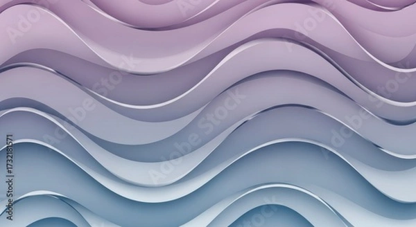 Obraz Abstract Waves Rippling Through Layers of Soft Purple and Blue Gradient Light