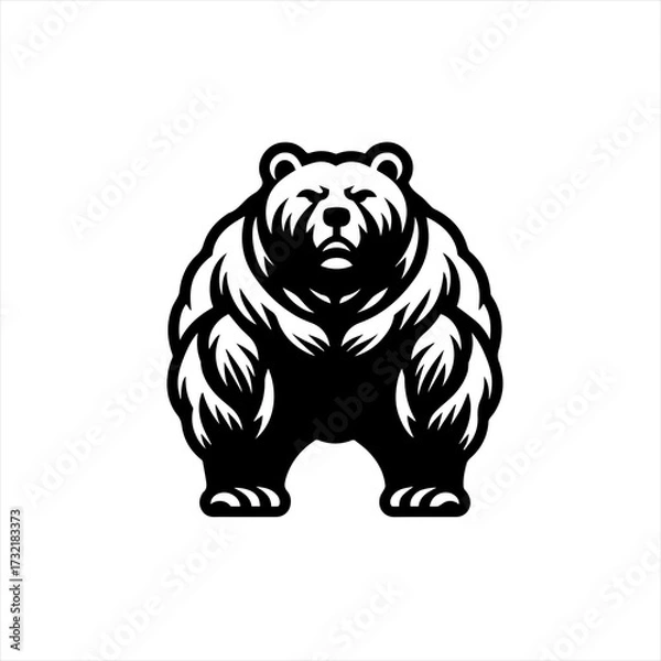 Obraz Powerful black bear mascot logo design