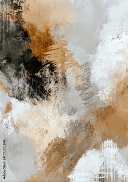 Fototapeta Abstract painting, neutral shades, beige background. For wallpaper and decoration