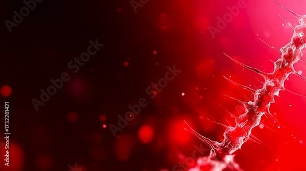 Fototapeta Meningitis Emergency Background With Abstract Visualization of Bacteria